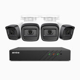 H300 - 3MP 8 Kanal PoE Überwachungskamera-Set mit 4 Kameras,EXIR 2.0 Nachtsicht, Bewegungserkennung, H.265+, IP67 Wetterfest